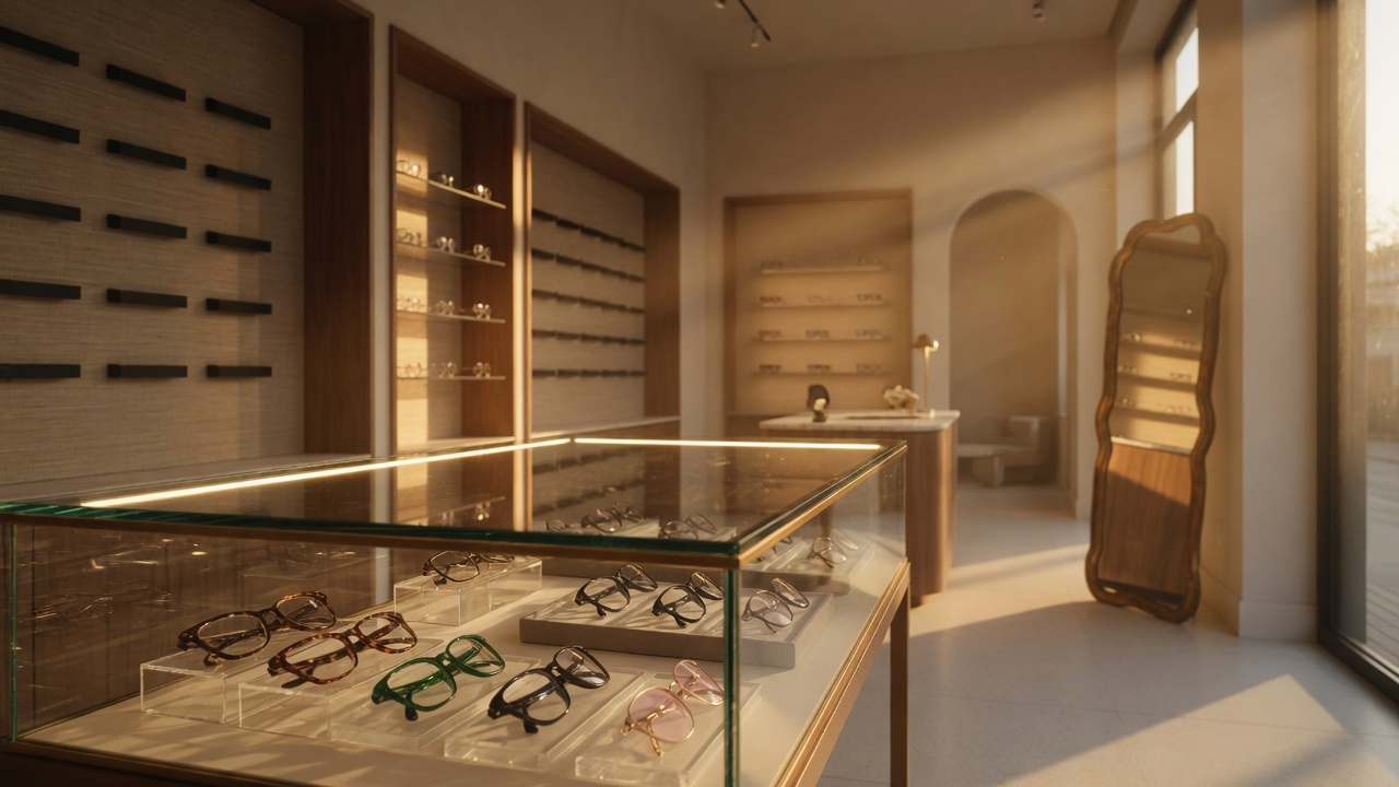 Interior y colección de monturas en Ópticas Marilu
